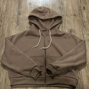Brown Zip-Up Hoodie